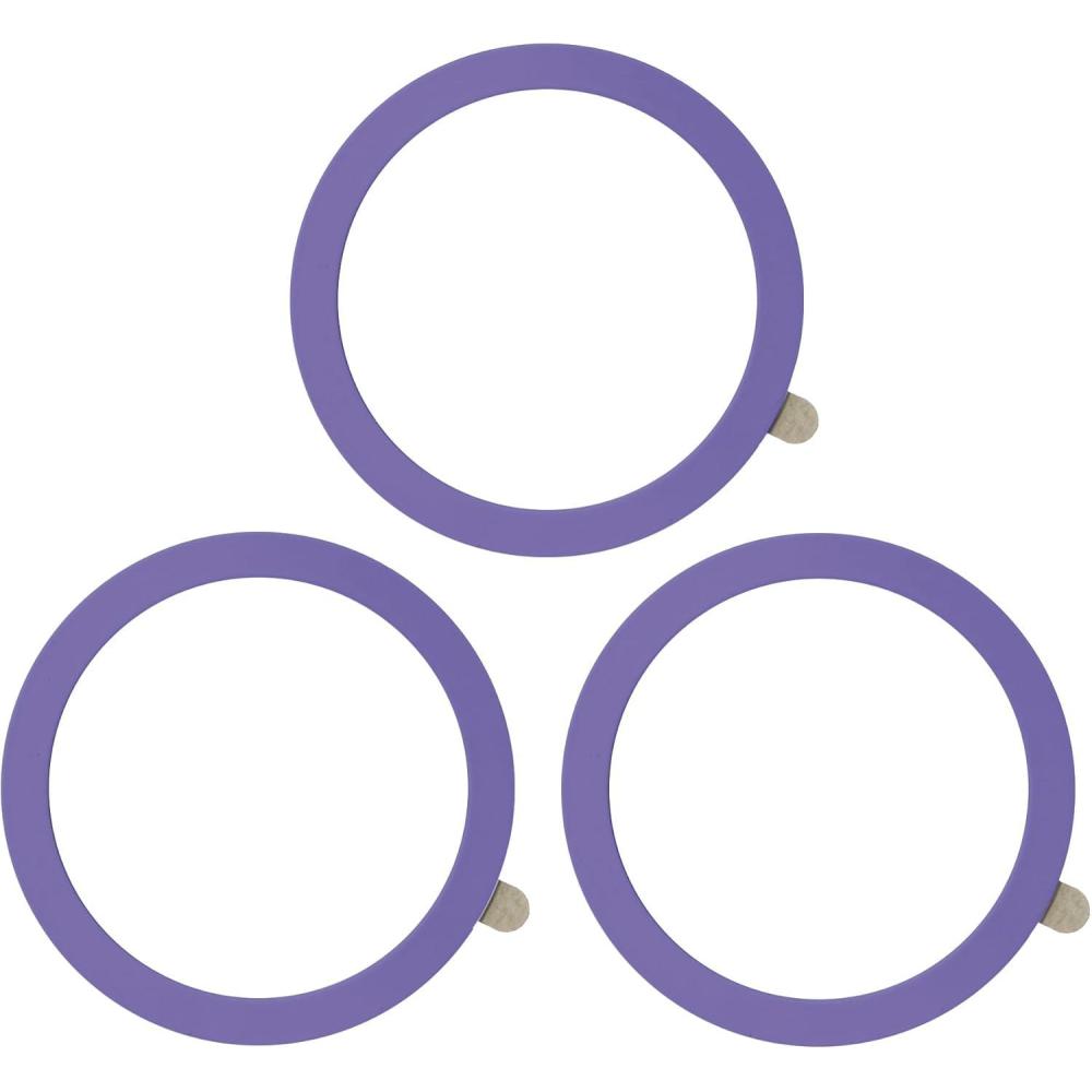imageTENOC Universal Metal Ring Sticker for Magnetic Charger Compatible with iPhoneSamsungAndroid All Cellphones Magnetic MountPhone Holder Conversion Accessories 3Pcs Black3 x Light Purple