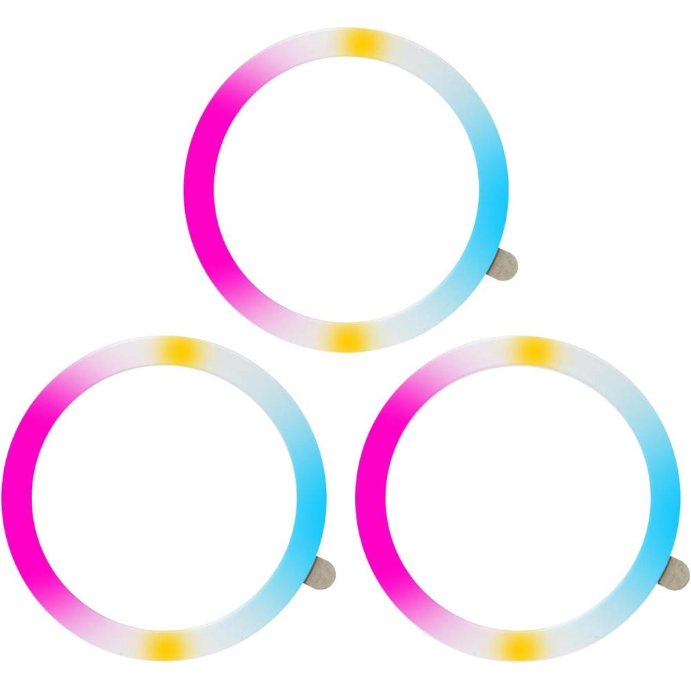 imageTENOC Universal Metal Ring Sticker for Magnetic Charger Compatible with iPhoneSamsungAndroid All Cellphones Magnetic MountPhone Holder Conversion Accessories 3Pcs Black3 x Rainbow