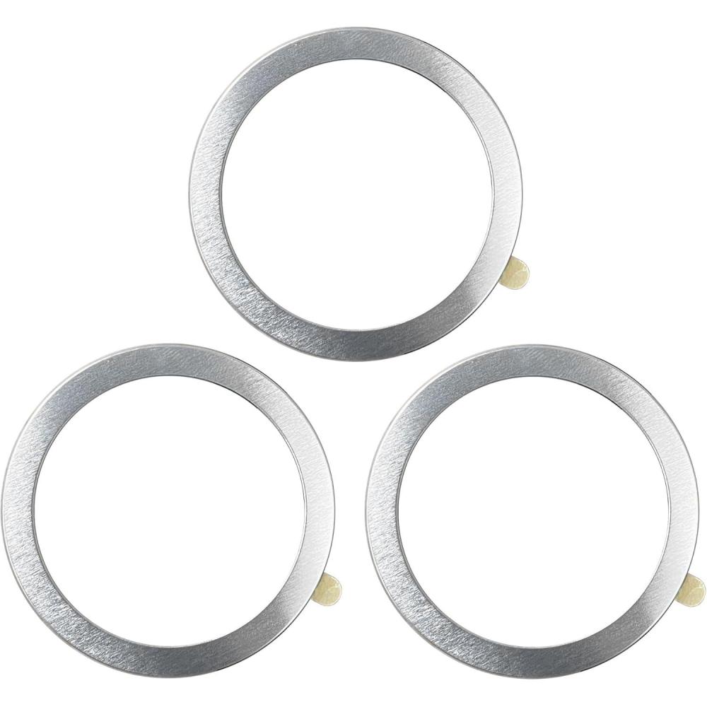 imageTENOC Universal Metal Ring Sticker for Magnetic Charger Compatible with iPhoneSamsungAndroid All Cellphones Magnetic MountPhone Holder Conversion Accessories 3Pcs Black3 x Sliver