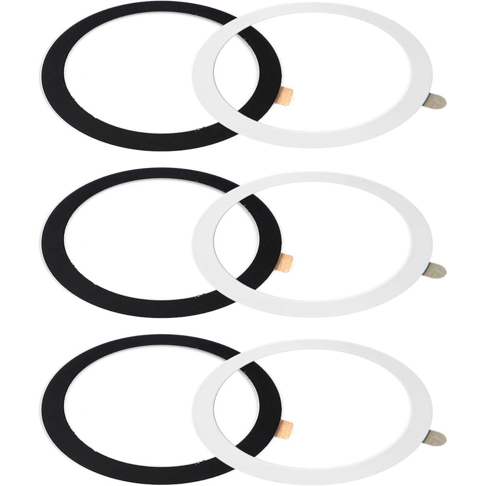 imageTENOC Universal Metal Ring Sticker for Magnetic Charger Compatible with iPhoneSamsungAndroid All Cellphones Magnetic MountPhone Holder Conversion Accessories 3Pcs Black3 x Black White