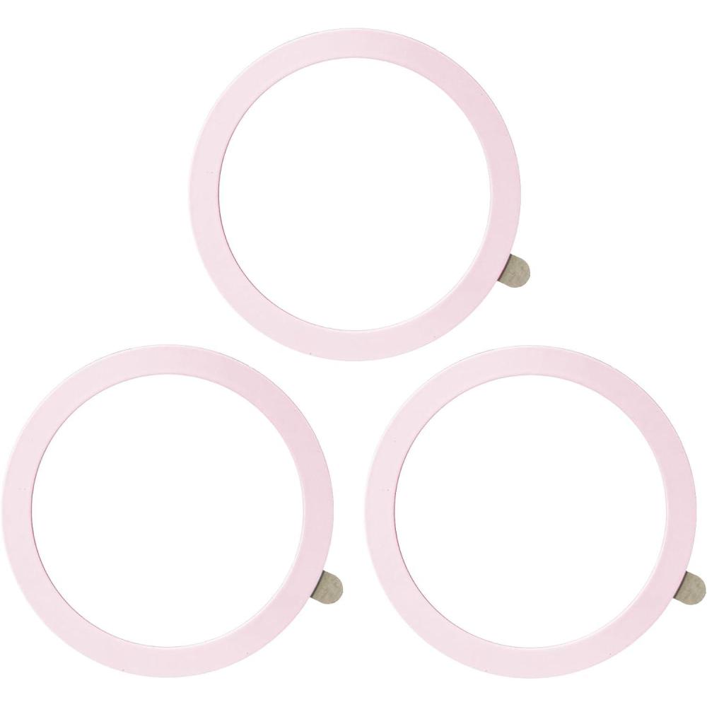 imageTENOC Universal Metal Ring Sticker for Magnetic Charger Compatible with iPhoneSamsungAndroid All Cellphones Magnetic MountPhone Holder Conversion Accessories 3Pcs Black3 x Pink