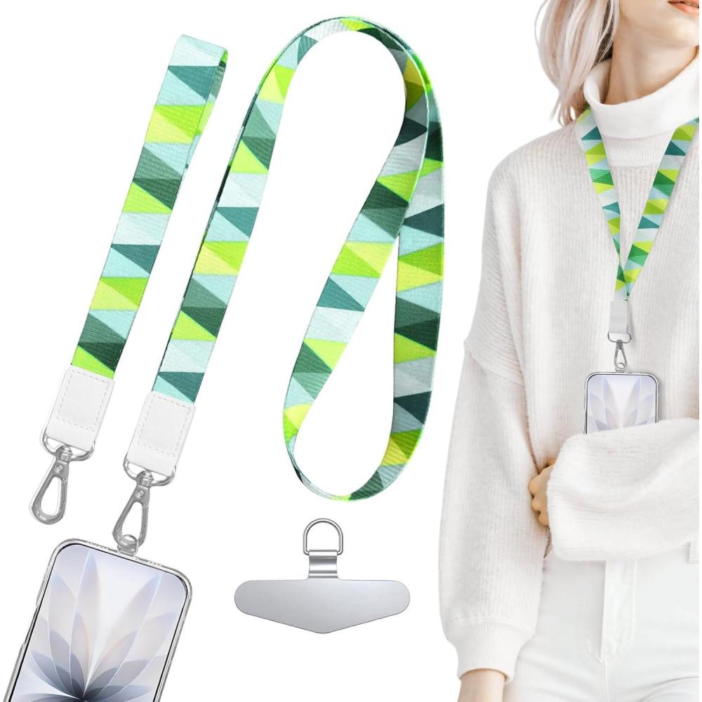 imageTENOC Universal Phone Lanyards Cell Phone Wrist Strap Multipurpose Neck Strap for ID Badges Card Holder KeysGgreen