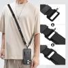 TENOC Adjust Length Phone Crossbody Strap, Detachable Cellphone Wrist Strap, Universal Phone Lanyard(Black)