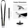 TENOC Adjust Length Phone Crossbody Strap, Detachable Cellphone Wrist Strap, Universal Phone Lanyard(Black)