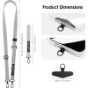 TENOC Adjust Length Phone Crossbody Strap, Detachable Cellphone Wrist Strap, Universal Phone Lanyard(Gray)