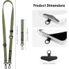 TENOC Adjust Length Phone Crossbody Strap, Detachable Cellphone Wrist Strap, Universal Phone Lanyard(Green)