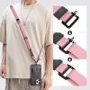 TENOC Adjust Length Phone Crossbody Strap, Detachable Cellphone Wrist Strap, Universal Phone Lanyard(Pink)