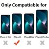 TENOC Camera Lens Protector for iPhone 13, 9H Tempered Glass Camera Screen Cover, Black Metal Individual Ring