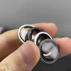 TENOC Camera Lens Protector for iPhone 14 & iPhone 14 Plus, 9H Tempered Glass Camera Screen Cover, Black Metal Individual Ring(Silver)