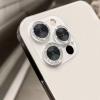 TENOC Camera Lens Protector for iPhone 14 & iPhone 14 Plus, 9H Tempered Glass Camera Screen Cover, Black Metal Individual Ring(Silver Glitter)