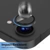 TENOC Camera Lens Protector for iPhone 16 Pro & iPhone 16 Pro Max, 9H Tempered Glass Camera Screen Cover, Black Metal Individual Ring(Black)