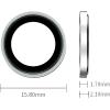 TENOC Camera Lens Protector for iPhone 16 Pro & iPhone 16 Pro Max, 9H Tempered Glass Camera Screen Cover, Black Metal Individual Ring(Silver)