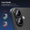 TENOC Camera Lens Protector for iPhone 17 Pro & iPhone 17 Pro Max, 9H Tempered Glass Camera Screen Cover, Silver Metal Individual Ring(Black)