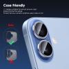 TENOC Camera Lens Protector for iPhone 17 Pro & iPhone 17 Pro Max, 9H Tempered Glass Camera Screen Cover, Silver Metal Individual Ring(Blue)