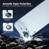 TENOC Camera Lens Protector for iPhone 17 Pro & iPhone 17 Pro Max, 9H Tempered Glass Camera Screen Cover, Silver Metal Individual Ring(Gray)