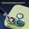 TENOC Camera Lens Protector for iPhone 17 Pro & iPhone 17 Pro Max, 9H Tempered Glass Camera Screen Cover, Silver Metal Individual Ring(Green)