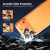 TENOC Camera Lens Protector for iPhone 17 Pro & iPhone 17 Pro Max, 9H Tempered Glass Camera Screen Cover, Silver Metal Individual Ring(Oragne)