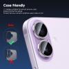 TENOC Camera Lens Protector for iPhone 17 Pro & iPhone 17 Pro Max, 9H Tempered Glass Camera Screen Cover, Silver Metal Individual Ring(Purple)
