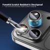 TENOC Camera Lens Protector for iPhone 17 Pro & iPhone 17 Pro Max, 9H Tempered Glass Camera Screen Cover, Silver Metal Individual Ring(Titanium)