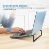 TENOC Foldable Laptop Stand for Desk, Universal Laptop Riser Ventilated Holder Mount Compatible with MacBook, Notebook, ASUS, Acer and More, Black(Black)