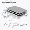 TENOC Foldable Laptop Stand for Desk, Universal Laptop Riser Ventilated Holder Mount Compatible with MacBook, Notebook, ASUS, Acer and More, Black(Silver)