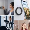 TENOC Magnetic Wall Mount, Magnet Ring Phone Holder, Hands-Free Mirror Shower Car Magnet Stand for All Cellphones, Black(Black)
