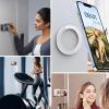 TENOC Magnetic Wall Mount, Magnet Ring Phone Holder, Hands-Free Mirror Shower Car Magnet Stand for All Cellphones, Black(White)