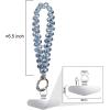 TENOC Marble Beaded Phone Wrist Strap, Cellphone Lanyard with Tether Tab, Hands-Free Phone Chain Wristlet Bracelet Keychain, Obsidian Black(A-blue)