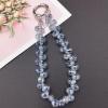 TENOC Marble Beaded Phone Wrist Strap, Cellphone Lanyard with Tether Tab, Hands-Free Phone Chain Wristlet Bracelet Keychain, Obsidian Black(A-blue)