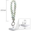 TENOC Marble Beaded Phone Wrist Strap, Cellphone Lanyard with Tether Tab, Hands-Free Phone Chain Wristlet Bracelet Keychain, Obsidian Black(A-green)