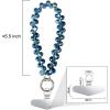 TENOC Marble Beaded Phone Wrist Strap, Cellphone Lanyard with Tether Tab, Hands-Free Phone Chain Wristlet Bracelet Keychain, Obsidian Black(A-navy Blue)