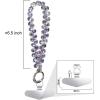 TENOC Marble Beaded Phone Wrist Strap, Cellphone Lanyard with Tether Tab, Hands-Free Phone Chain Wristlet Bracelet Keychain, Obsidian Black(A-purple)