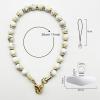 TENOC Marble Beaded Phone Wrist Strap, Cellphone Lanyard with Tether Tab, Hands-Free Phone Chain Wristlet Bracelet Keychain, Obsidian Black(B-marble White)