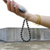 TENOC Marble Beaded Phone Wrist Strap, Cellphone Lanyard with Tether Tab, Hands-Free Phone Chain Wristlet Bracelet Keychain, Obsidian Black(B-obsidian Black)