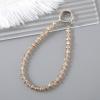 TENOC Marble Beaded Phone Wrist Strap, Cellphone Lanyard with Tether Tab, Hands-Free Phone Chain Wristlet Bracelet Keychain, Obsidian Black(C-champagne)