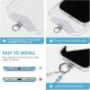 TENOC Marble Beaded Phone Wrist Strap, Cellphone Lanyard with Tether Tab, Hands-Free Phone Chain Wristlet Bracelet Keychain, Obsidian Black(C-rainbow)