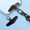 TENOC Metal Phone Tether Tab, Metal Phone Patch, Universal Cellphone Lanyard Pad for Full Phone Cases, 2 x Sliver(Black)