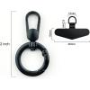 TENOC Metal Phone Tether, Universal Cellphone Lanyard Pad with 360 Rotation Spring Ring, Rose Gold(Black)