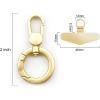 TENOC Metal Phone Tether, Universal Cellphone Lanyard Pad with 360 Rotation Spring Ring, Rose Gold(Gold)