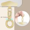 TENOC Metal Phone Tether, Universal Cellphone Lanyard Pad with 360 Rotation Spring Ring, Rose Gold(Gold)