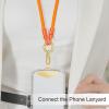 TENOC Metal Phone Tether, Universal Cellphone Lanyard Pad with 360 Rotation Spring Ring, Rose Gold(Gold)
