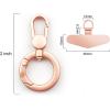 TENOC Metal Phone Tether, Universal Cellphone Lanyard Pad with 360 Rotation Spring Ring, Rose Gold(Rose Gold)