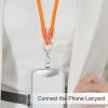 TENOC Metal Phone Tether, Universal Cellphone Lanyard Pad with 360 Rotation Spring Ring, Rose Gold(Sliver)