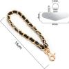 TENOC Metal Phone Wrist Strap, Universal Cellphone Lanyard with Tether Tab, Hands-Free Anti Theft Phone Chain Wristlet(W-black)