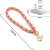 TENOC Metal Phone Wrist Strap, Universal Cellphone Lanyard with Tether Tab, Hands-Free Anti Theft Phone Chain Wristlet(W-pink)