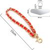 TENOC Metal Phone Wrist Strap, Universal Cellphone Lanyard with Tether Tab, Hands-Free Anti Theft Phone Chain Wristlet(W-red)