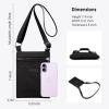 TENOC Mini Crossbody Phone Bag, Adjustable Cell Phone Purses, Travel Shoulder Bag Fit 6.9″ Cellphone/Keys/Earbuds/Passport(Black)