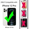 TENOC Phone Case Compatible for iPhone 12 Pro, Black Case Protective Bumper Slim Cover