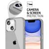 TENOC Phone Case Compatible with iPhone 13 & iPhone 14, Black Case Anti-Fingerprint Protective Bumper Matte Cover for 6.1 Inch(Clear Gray)