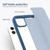 TENOC Phone Case Compatible with iPhone 13 & iPhone 14, Black Case Anti-Fingerprint Protective Bumper Matte Cover for 6.1 Inch(Translucent Dark Blue)